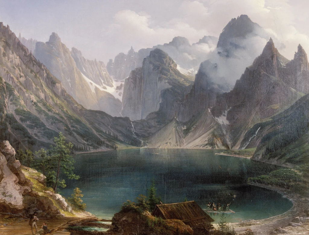 Jan Nepomucen Głowacki, Morskie Oko, 1837-1840, olej na płótnie; 90x112 cm, Muzeum Narodowe w Kielcach.