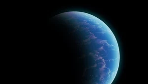 Możliwy wygląd Kepler-442b - oceaniczna egzoplaneta. Źródło: K. Kanawka, kosmonauta.net