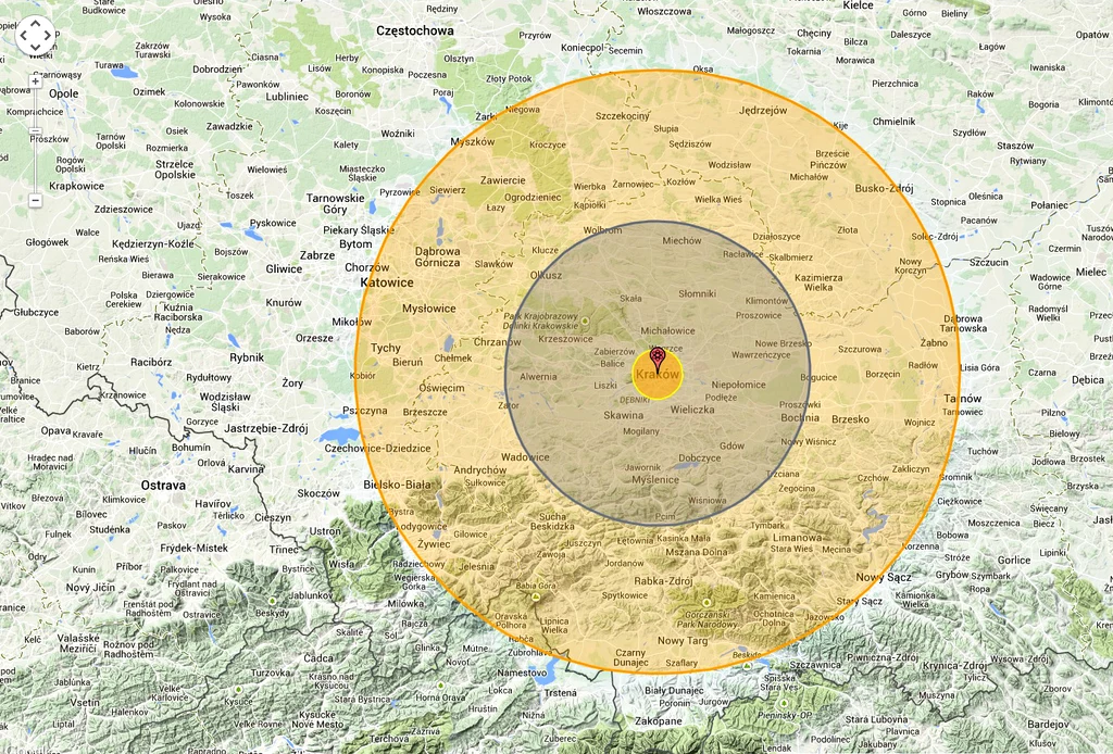 Gdyby na Kraków spadła Car Bomba - najpotężniejsza broń jądrowa - to skutki wybuchu byłyby odczuwalne w Katowicach...