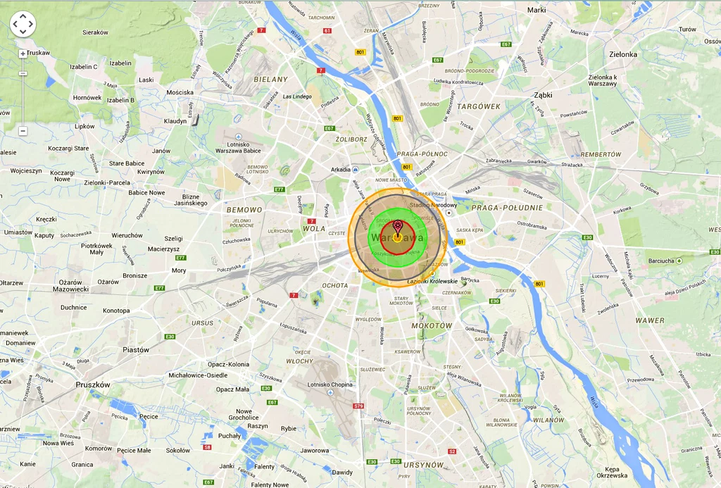 Na centrum Warszawy spadła bomba Fat Man - taka sama jak na Nagasaki. Pałac Kultury i Nauki nie przetrwałby uderzenia