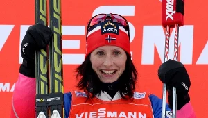 Marit Bjoergen po zwycięstwie na środowym etapie Tour de Ski