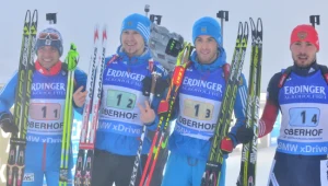 Od lewej: Jewgienij Garaniczew, Timofiej Łapszyn, Dmitrij Małyszko i Anton Szypulin