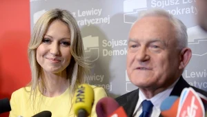 Kandydatka SLD na prezydenta Magdalena Ogórek i lider SLD Leszek Miller 