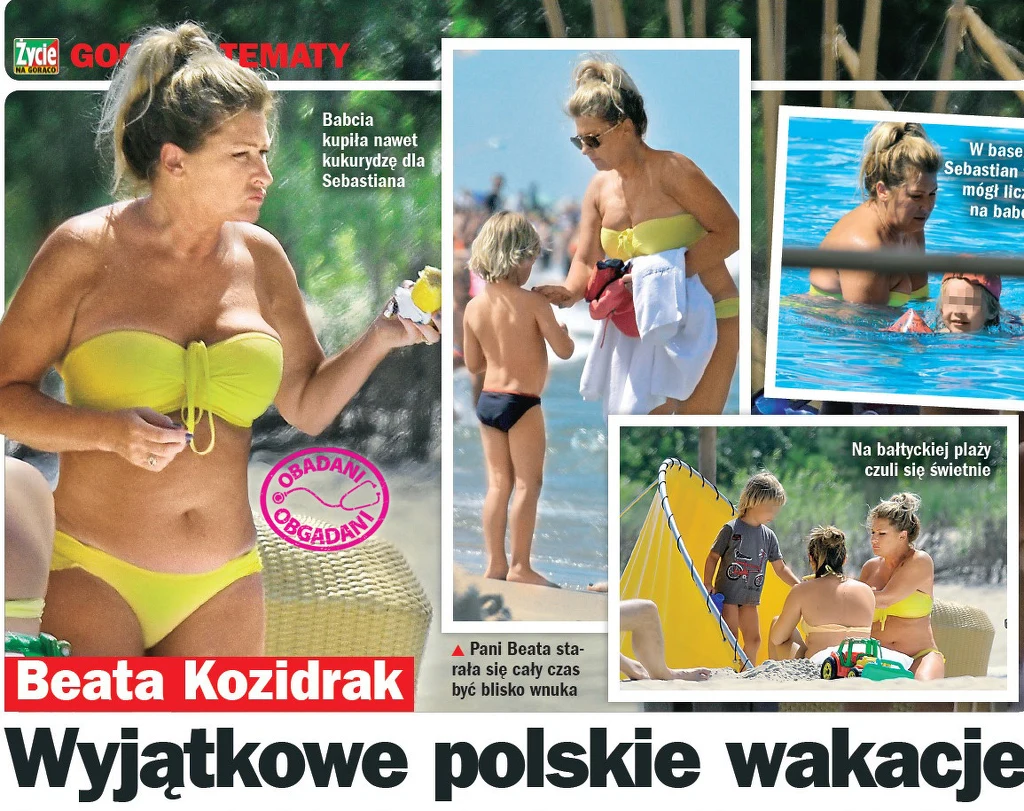 Beata Kozidrak z wnukiem Sebastianem w Juracie