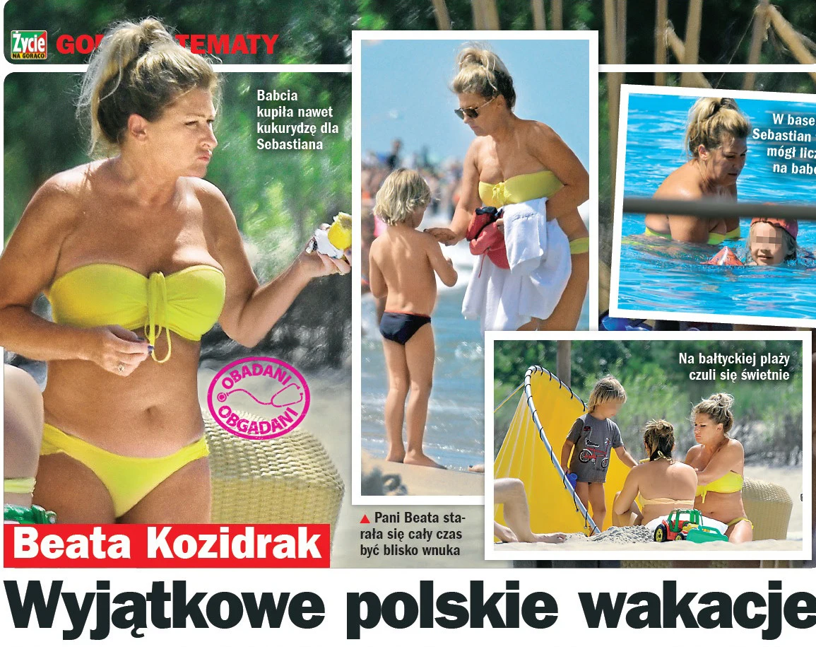 Beata Kozidrak z wnukiem Sebastianem w Juracie