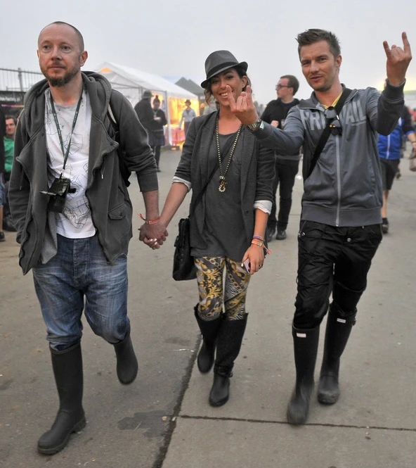 Natalia Kukulska z mężem i Adamem Sztabą