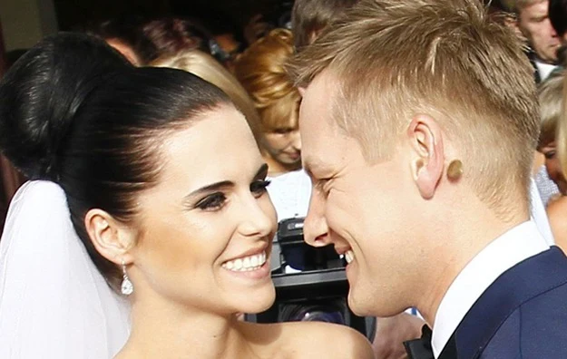 Z żoną Marleną w dniu ślubu