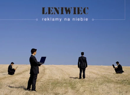 Okładka płyty "Reklamy na niebie" grupy Leniwiec