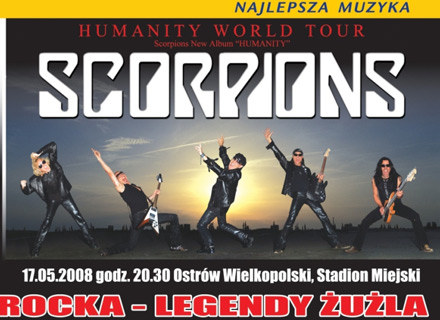 Plakat zapowiadający koncert Scorpionsów w Ostrowie Wielkopolskim