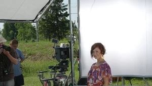 Justyna Kozłowska na planie teledysku