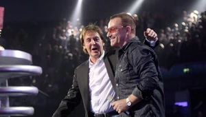 Paul McCartney i Bono podczas gali MTV w Liverpoolu