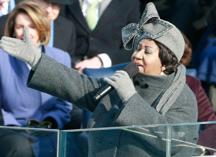 Aretha Franklin śpiewa Barackowi Obamie - fot. Mark Wilson