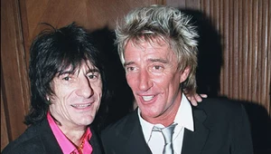 Ronnie Wood i Rod Stewart: "Bierzemy Flea?" fot. Dave Hogan