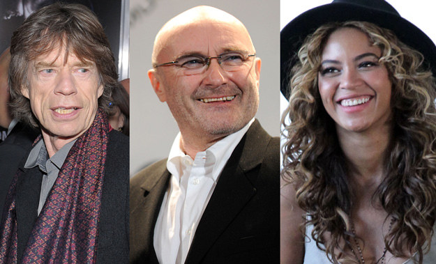 Mick Jagger, Phil Collins i Beyonce