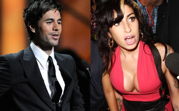 Enrique Iglesias (fot. Ethan Miller) zignorował Amy Winehouse (fot. Dave Hogan)