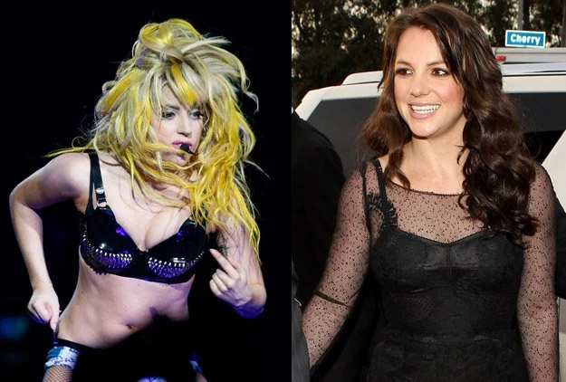 Lady GaGa (fot. Ethan Miller) przeskakuje Britney Spears (fot. Christopher Polk) Lady GaGa (fot. Ethan Miller) przeskakuje Britney Spears (fot. Christopher Polk)