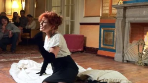 Iwona Węgrowska na planie teledysku "Dzielna"