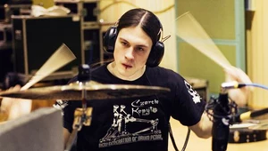 Kerim Lechner (Decapitated) podczas nagrań w studiu Radia Gdańsk