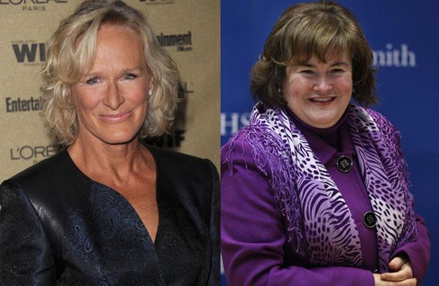 Czy Glenn Close (fot. Jason Merritt ) zostanie filmową Susan Boyle (fot. Jeff J Mitchell)?