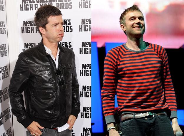 Noel Gallagher (fot. Dave Hogan) i Damon Albarn (fot. Michael Buckner): Koledzy