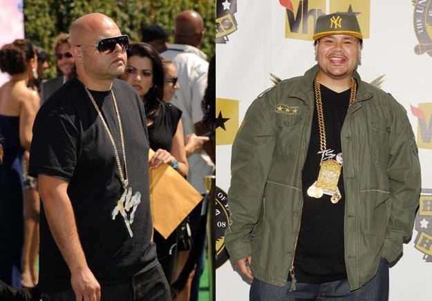 Fat Joe dziś (fot. Jason Merritt) i 45 kilogramów wcześniej (fot. Bryan Bedder)