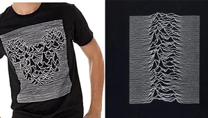 Po lewej koszulka Disneya, po prawej okładka "Unknown Pleasures"