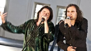 Doogie White i Tomasz "Viśnia" Wiśniewski (Kruk) na planie teledysku
