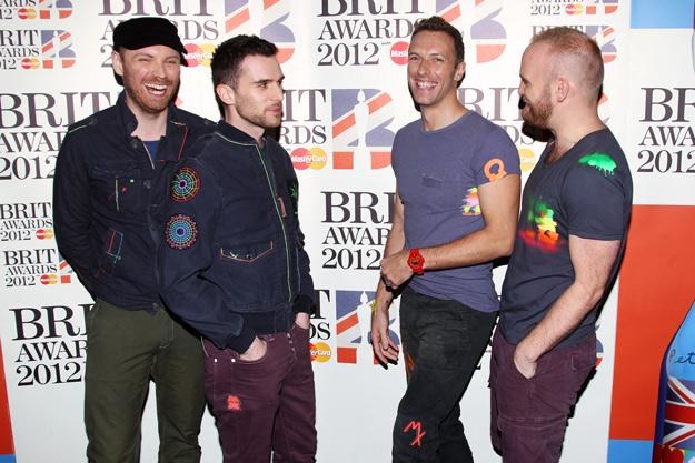 Członkowie Coldplay podczas gali Brit Awards (Chris Martin drugi z prawej) - fot. Dave Hogan