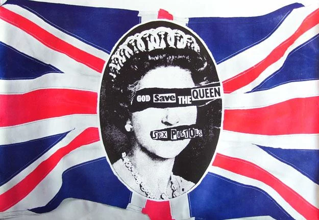 Kontrowersyjna i dziś już ikoniczna okładka singla "God Save The Queen" Sex Pistols