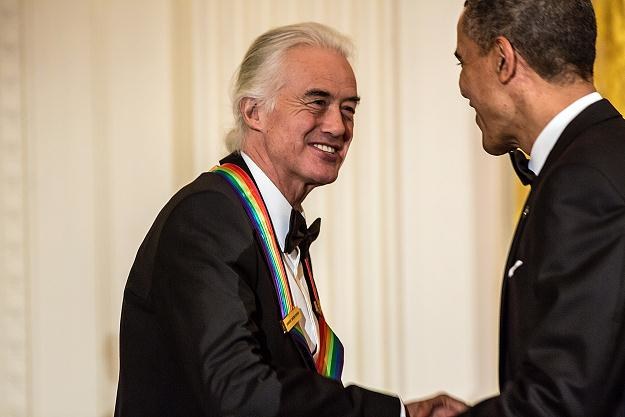 Jimmy Page i Barack Obama: "To jak to było z tym rekinem i groupie?" fot. Brendan Hoffman