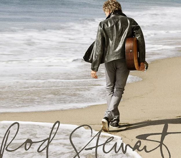 Spacerujący Rod Stewart na okładce albumu "Time"