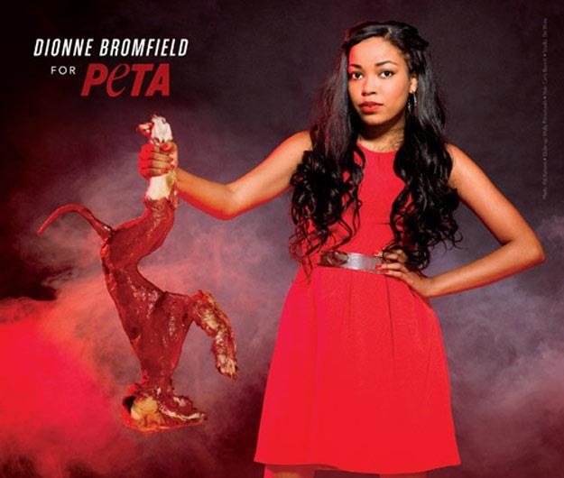 Dionne Bromfield w kampanii PETA