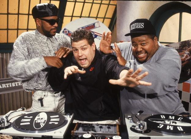 Ekipa "Yo! MTV Raps" w 1988 roku: od lewej Ed Lover, Ted Demme i Doctor Dre - fot. Frank Micelotta