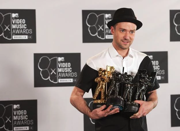 Justin Timberlake ze statuetkami MTV Video Music Awards - fot. Jamie McCarthy