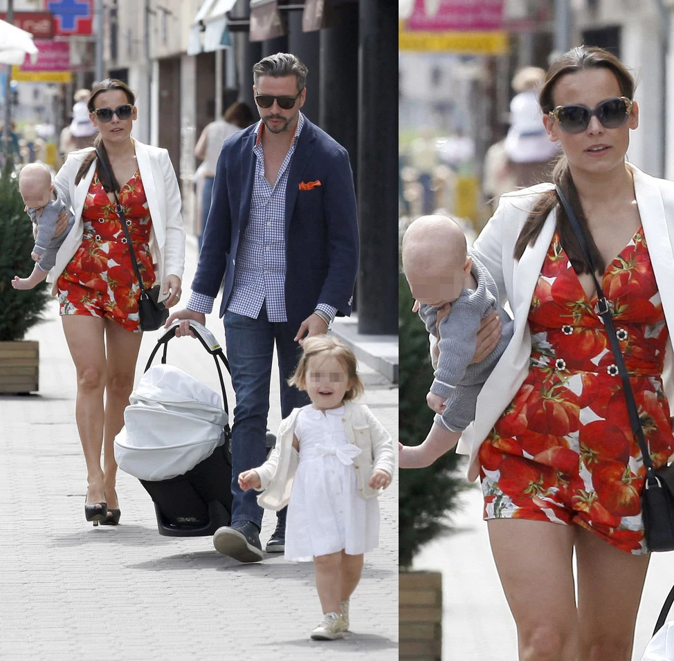 Anna Mucha z rodziną 