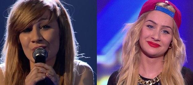 Agata Dziarmagowska w "Mam talent" (z lewej) i w "X Factor"