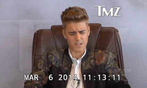 Justin Bieber poirytowany pytaniami adwokata - fot. TMZ.com