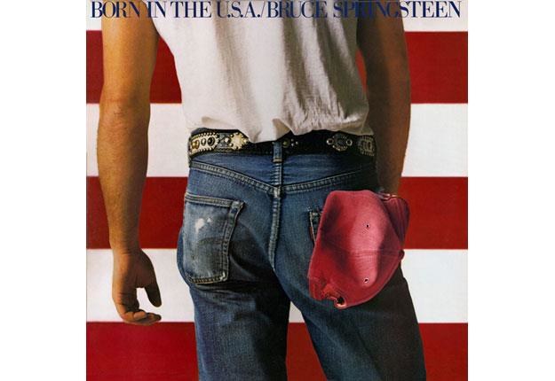 Bruce Sprigsteen na okładce albumu "Born In The U.S.A.",