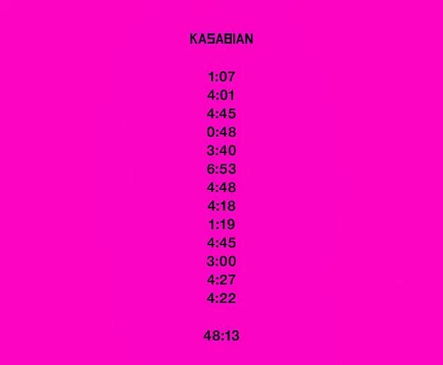 Minimalistyczna okładka albumu "48"13" Kasabian