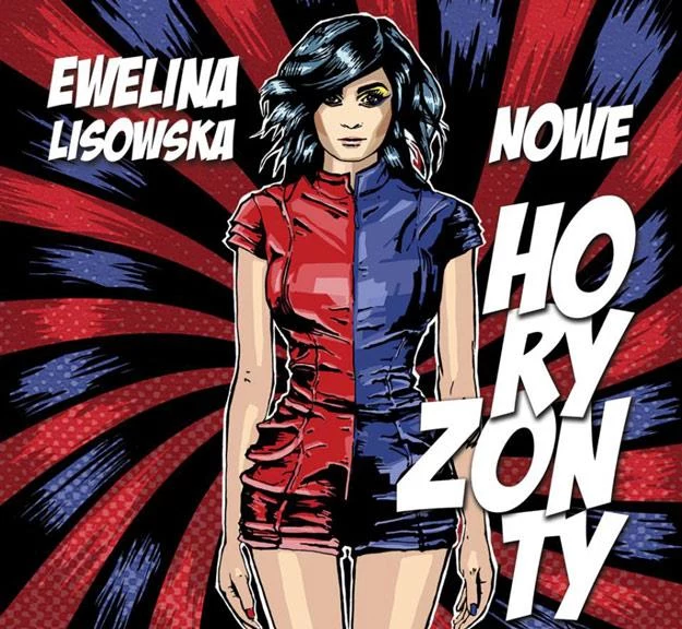 Komiksowa okładka albumu "Nowe horyzonty" Eweliny Lisowskiej