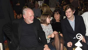 David Gilmour z rodziną na uroczystej premierze albumu "The Endless River" (fot. Rex Features)