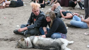 Woodstockowicze podczas drugiego dnia Przystanku - Kostrzyn nad Odrą, 2 sierpnia 2008