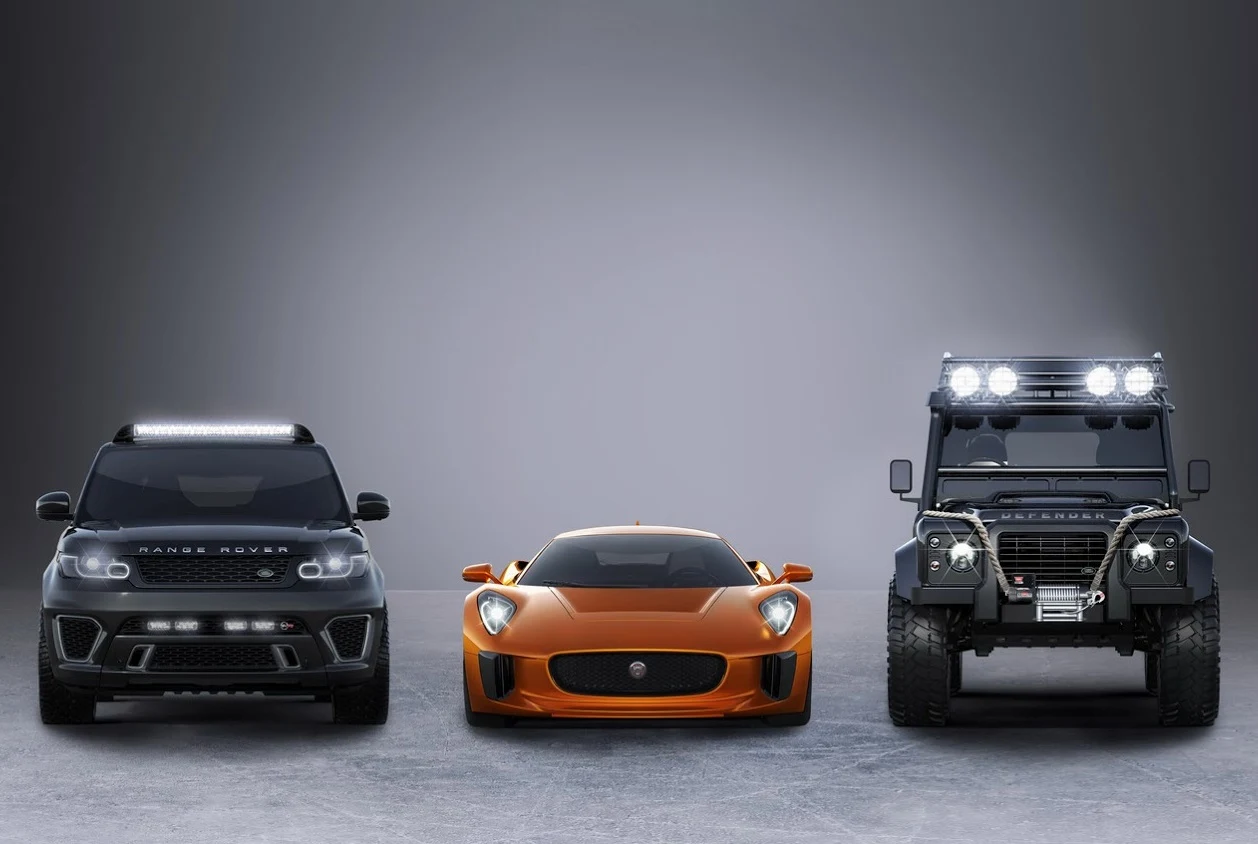 Range Rover Sport SVR, Jaguar C-X75 i Land Rover Defender Range Rover Sport SVR, Jaguar C-X75 i Land Rover Defender