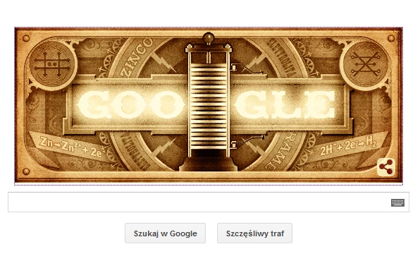 Google Doodle na cześć Alessandro Volty. 