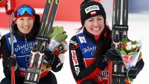 Sylwia Jaśkowiec i Justyna Kowalczyk z ciężko wywalczonym medalem.