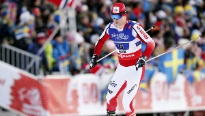 Maciej Staręga w sprincie drużynowym techniką dowolną.