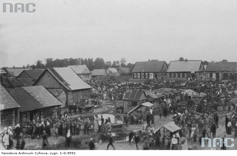 Targ na rynku w Berezie Kartuskiej, 1934