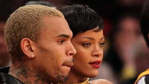 Rihanna i Chris Brown na meczu Los Angeles Lakers fot. Victor Decolongon