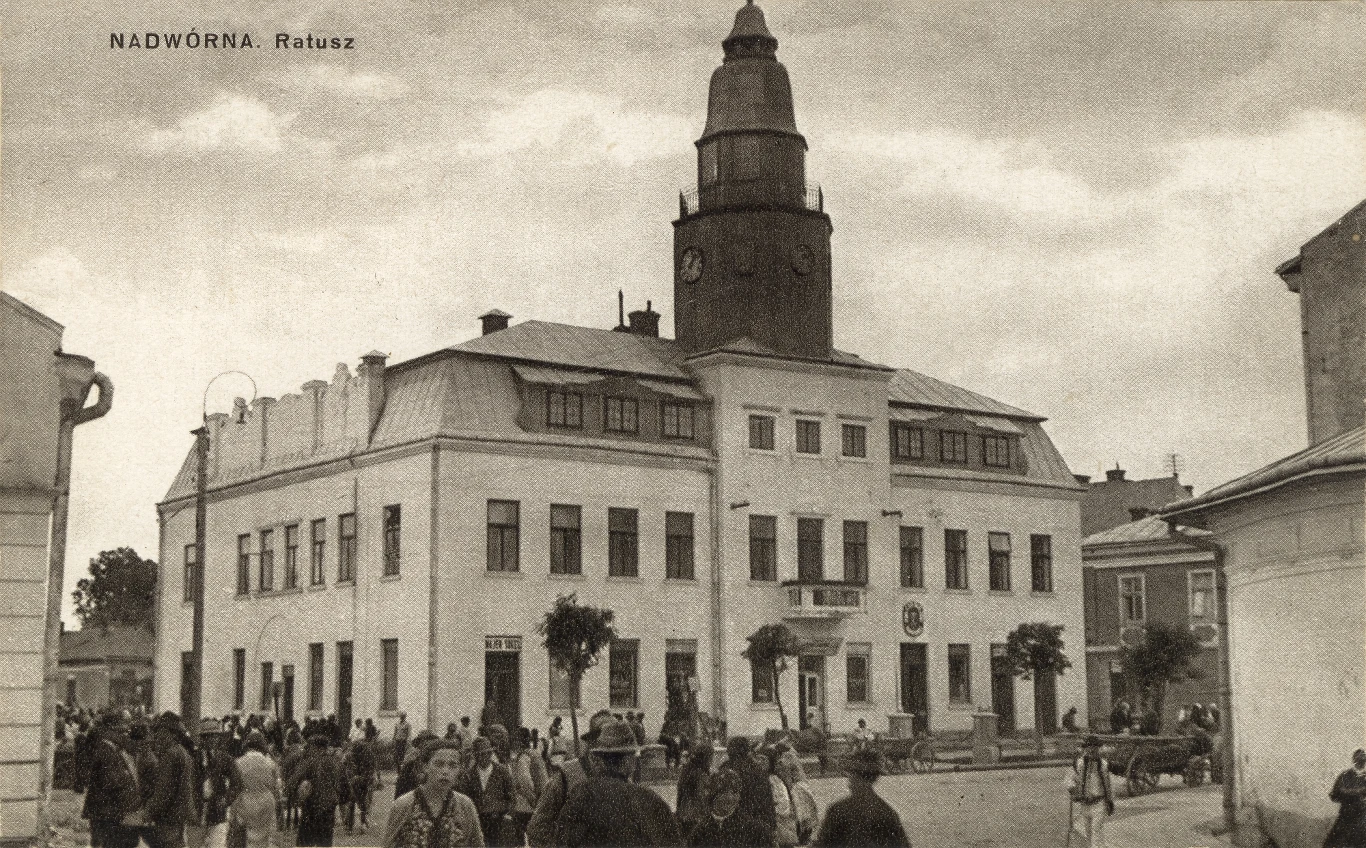 Nadwórna, 1920 r. Ratusz. Stara pocztówka 