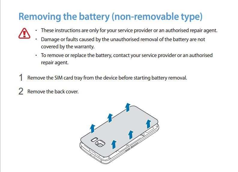 Tak rzekomo ma wygladać instrukcja wyjmowania baterii z Galaxy S6 - coś, czego oficjalnie robić (rzekomo) nie można